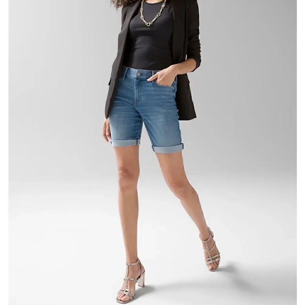 a.n.a. Midrise Denim Bermuda Shorts, 8. Light Wash Jorts up your summer game!